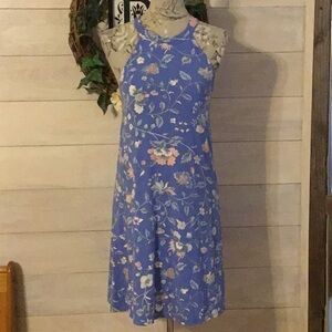 LOFT Light Blue Flower Dress S